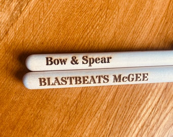 Custom Engraved Drumsticks Pair