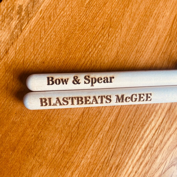 Custom Engraved Drumsticks Pair