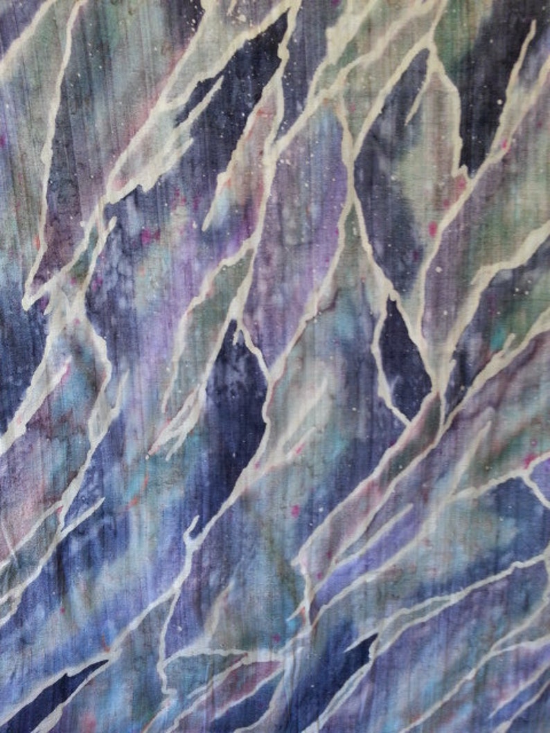Reflection Pattern Design Textiles Vintage Silkworks 100% Hand Painted Tussah Silk Fabric, Reflection ...
