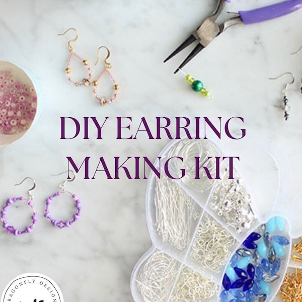DIY Earring Making Kit | Jewelry Making Supplies | Butterfly or Flower Design w/ Color Options | Adults or Kids DIY Jewelry | Girls Birthday
