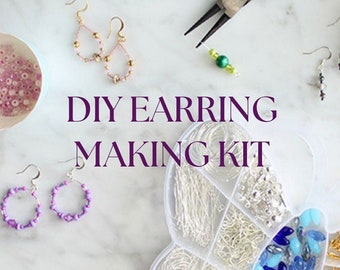 DIY Earring Making Kit | Jewelry Making Supplies | Butterfly or Flower Design w/ Color Options | Adults or Kids DIY Jewelry | Girls Birthday