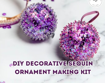 DIY Decorative Sequin Ornament Making Kit | Kids & Family Holiday Activities | Christmas Crafts | DIY Christmas Ornament | Handmade Ornament