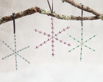 Beaded Snowflake DIY Christmas Ornament Making Kit | Christmas Family & Kids Craft Set | DIY Christmas Crafts | Snowflake ornaments