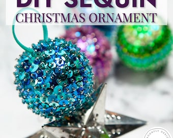 DIY Decorative Sequin Christmas Ornament Kit | Holiday Crafts | Christmas Crafts | Christmas Tree Decorations | Handmade Ornament