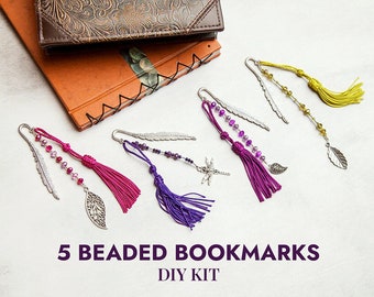 DIY Colorful Beaded Bookmark Making Kit | DIY Bookmarks | Arts & Crafts Jewelry Activities for Kids or Teens | Book lover gift | Reading