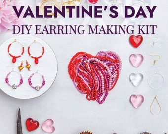 DIY Valentine's Day Earring Making Kit | Valentines Earrings | Jewelry Making Supplies | Girls DIY Jewelry | Valentine's Day Gift for her