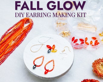 FALL GLOW DIY Earring Making Kit | Autumn Earrings | Fall Jewelry Making Supplies | Girls do it yourself Jewelry | Creative Craft Gifts