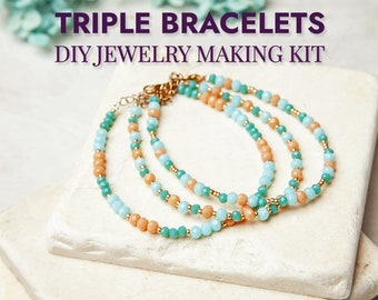 Serenity Triple Bracelets DIY Jewelry Making Kit | girls craft kit | Birthday gift for girls | diy bracelets | beaded bracelet
