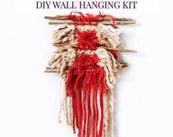 FREEFORM WEAVING Wall Hanging Kit | Deluxe DIY Woven Tapestry | handmade home decor | bohemian decor | woven wall art | free weaving art