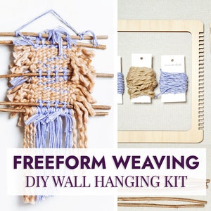 Freeform Weaving Wall Hanging Kit | Deluxe DIY Woven Tapestry | handmade wall home decor | boho | woven wall art | free weaving art craft