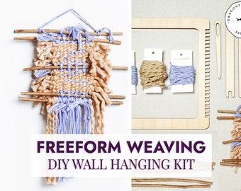 Freeform Weaving Wall Hanging Kit | Deluxe DIY Woven Tapestry | handmade wall home decor | boho | woven wall art | free weaving art craft
