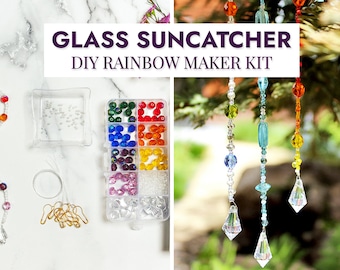 DIY Glass Bead Sun Catcher Craft Kit | Garden Decor | Rainbow Maker | Hanging Beaded Crystal Sun Catcher Window or Garden Decorations