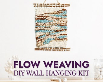 FLOW WEAVING Wall Hanging Kit | Deluxe DIY Woven Tapestry Kit | boho home decor | bohemian woven wall art | handmade wall hanging tapestry