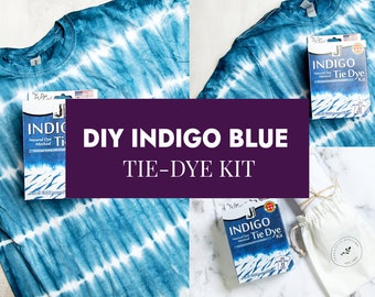 Indigo DIY Tie Dye Shirt Making Kit | Craft Party Supplies | DIY Blue Tie Dye Shirt |Kids Fabric Dye Kit | Custom Tie Dye Shirt Kits