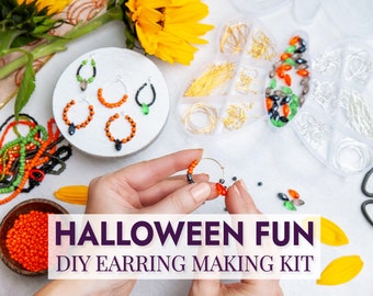 HALLOWEEN DIY Earring Making Kit | Halloween Earrings | Fall Jewelry Making Supplies | Girls do it yourself Jewelry | Creative Craft Gifts