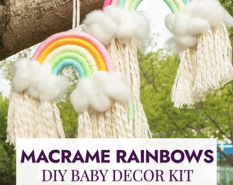 DIY Boho Macrame Rainbow | DIY Baby Mobile | Wall Hanging Kit | Boho Nursery Decor | Baby Shower Gift | Baby Decor | Kids Room