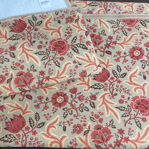 13” x 14” Large Project Bag with Notions Pouch - French General - floral with taupe background