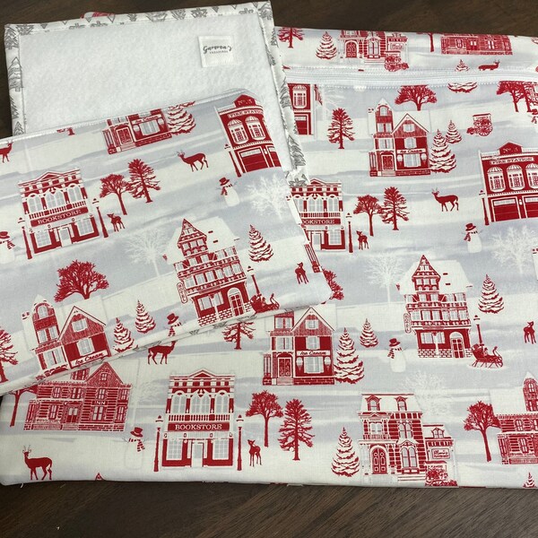 13” x 14” Large Project Bag with Notions Pouch - Town square