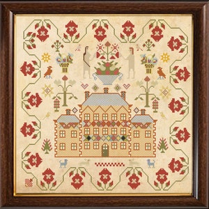 18th Century Antique Cross Stitch Sampler Reproduction Counted Chart PDF Instant Download Unique Easy to Make Vintage Old