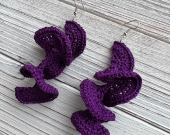 Crochet Ruffle Earrings