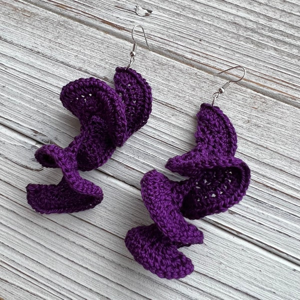 Crochet Ruffle Earrings