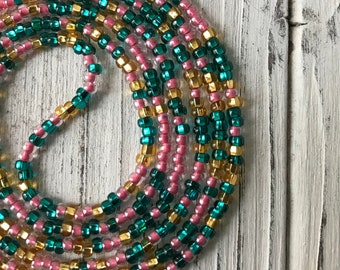 Waist Beads, Waist Trainer, African Waist Beads, Belly Chain, Beads for Weight Loss, Body Jewelry, Tie-On, Multiple Sizes, Color: TIANA