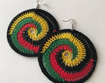 Hoop Earrings, Afrocentric Jewelry, Crochet Earrings, Big Earrings for Women, Gifts for Her, Trendy Earring, Statement Earring, Natural Hair