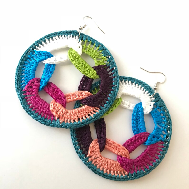 Crochet Earrings Circle Earrings Hoop Earrings Fruit Loop Etsy
