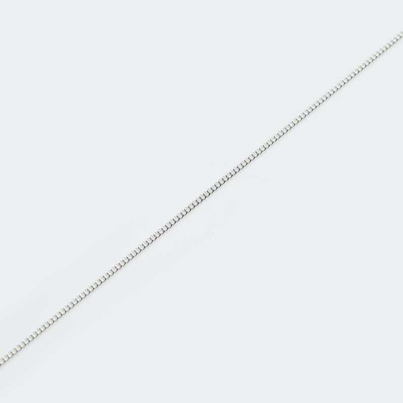 Curb chain anklet Silver curb chain with gemstone Sterling silver