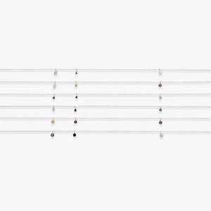 Collier de pierres précieuses à palette minimale | Collier minimaliste en argent avec pendentifs colorés en pierres précieuses naturelles | Argent sterling .925