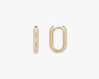 Ovaal gold filled klik oorbel | Minimalistische ovale oorbellen met kliksluiting | Prijs per stuk of per paar | 18k gold filled goud
