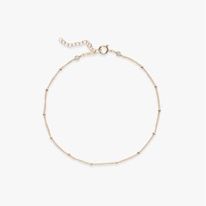 Caviar anklet | Golden satellite chain with gemstones | Gold filled