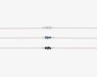 Diamond in the rough zilveren ketting | Natuurlijke ruwe diamant | Sterling zilver