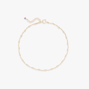 Wave anklet | Golden anklet with gemstones | Gold filled