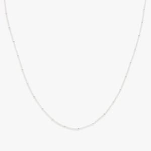 Caviar ketting zilver | Zilveren minimalistische ketting met bolletjes | Bamboe ketting | .925 sterling zilver
