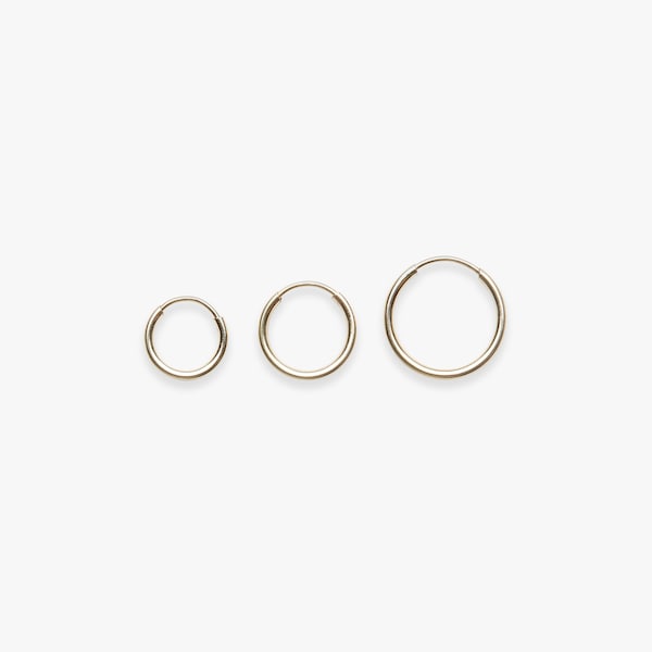 Minimal plain golden hoop earring | Endless hoop | Price per piece or per pair | Gold filled