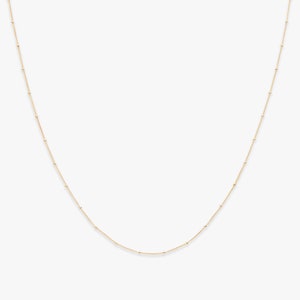 Caviar necklace | Satellite chain | Layering | 14k gold filled