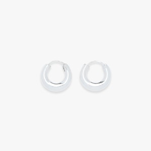 Chunky hoop earring | Silver minimal earrings | Price per piece or per pair | Sterling silver