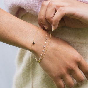 Caviar bracelet Satellite chain Subtle, minimalistic and comfortable Gold filled image 2