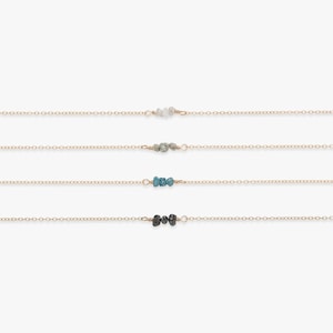 Diamond in the rough golden necklace | Natural, rough diamonds | Gold filled