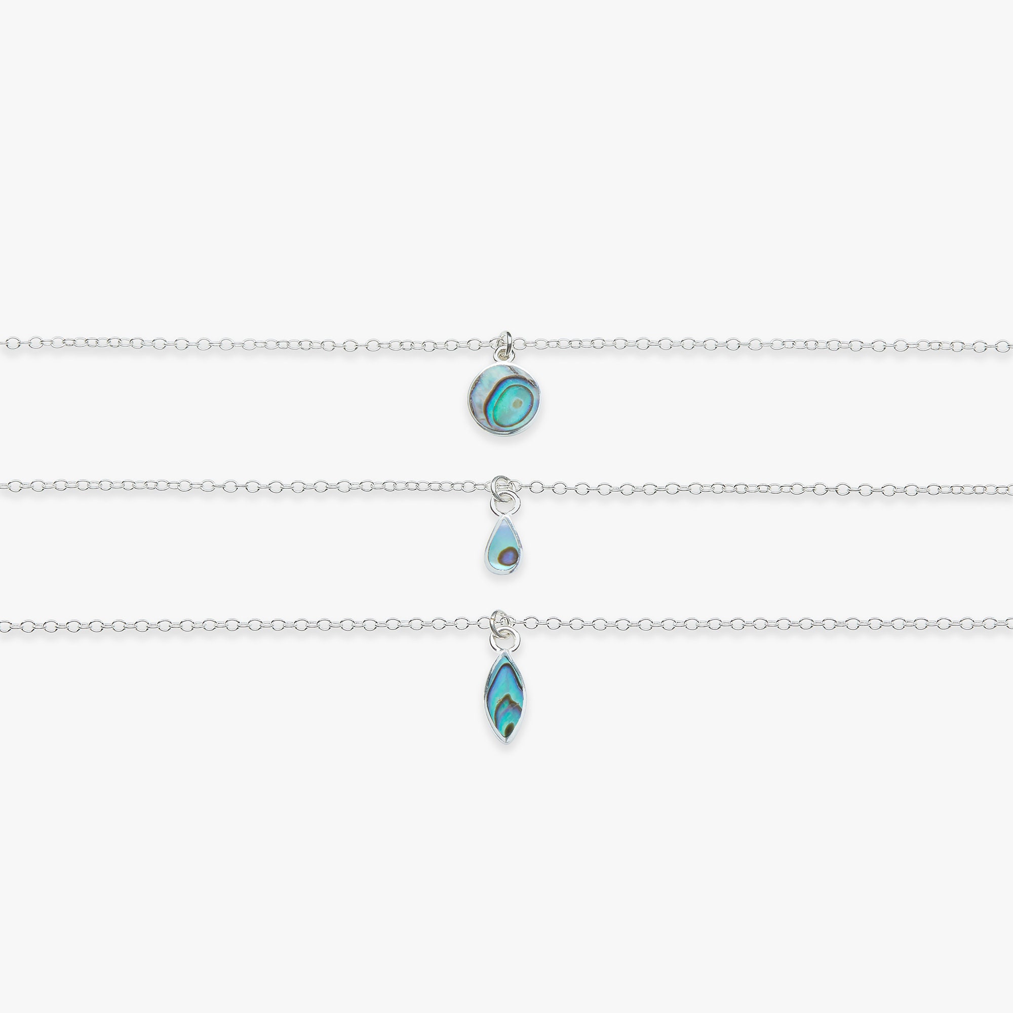Collana in argento sterling con conchiglia di abalone Paua / Ciondolo a cascata con topazio blu - Italia