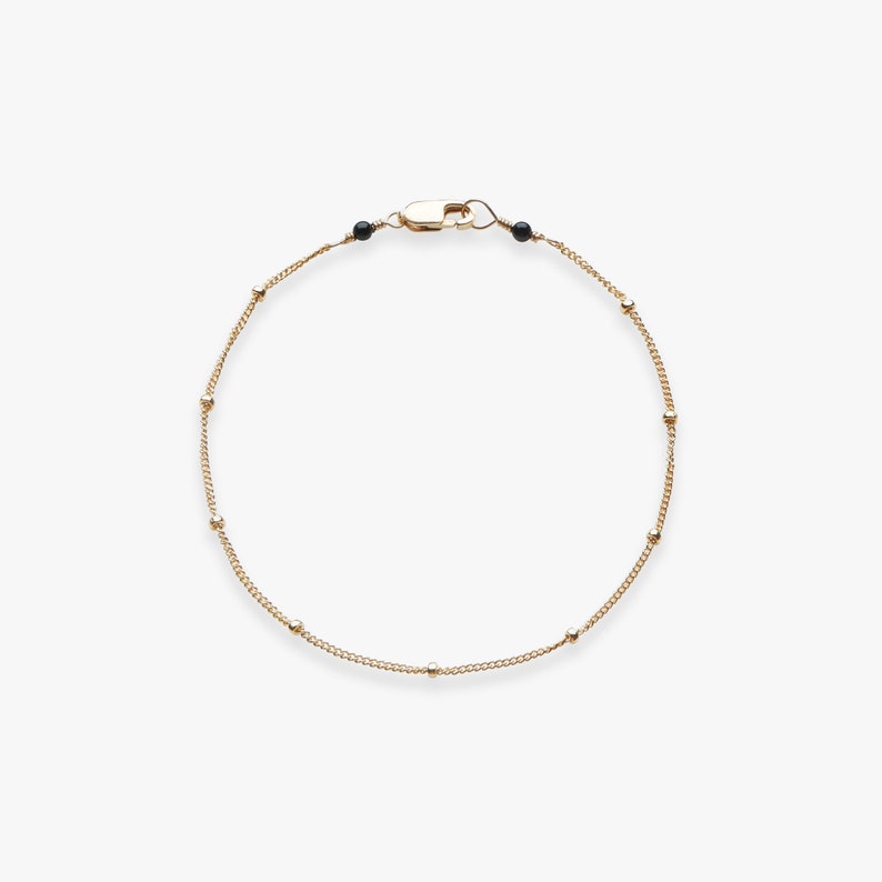 Caviar bracelet Satellite chain Subtle, minimalistic and comfortable Gold filled image 1