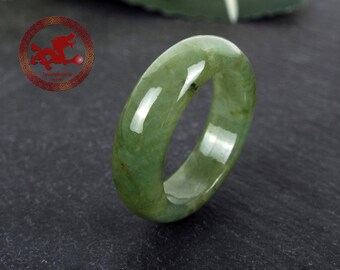 Natural Jadeite Ring size US 6.75 - 17mm, Translucent Green natural Jadeite Jade Ring, Certified Untreated Undyed Jade, jade ring for girl