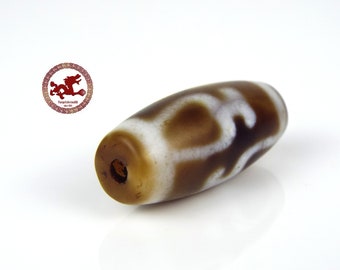 Old, powerful and small DZI "Nectar Bottle" or "Treasure Vase", tibetan agate DZI bead amulet, prayer tibetan amulet, Longevity Dzi Bead