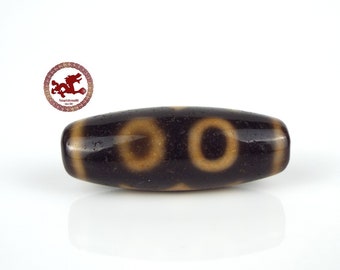 Antique Agate Tibetan Dzi "3 Eyes", agate tibetan beads, antique dzi for necklace, tribal ethnic Dzi beads