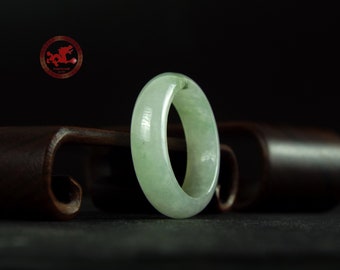 Natural light Green Jade Ring US 7.75 - 17.9mm, Green Jadeite Jade Ring, translucent Jade ring Certified, green jade ring for woman and girl