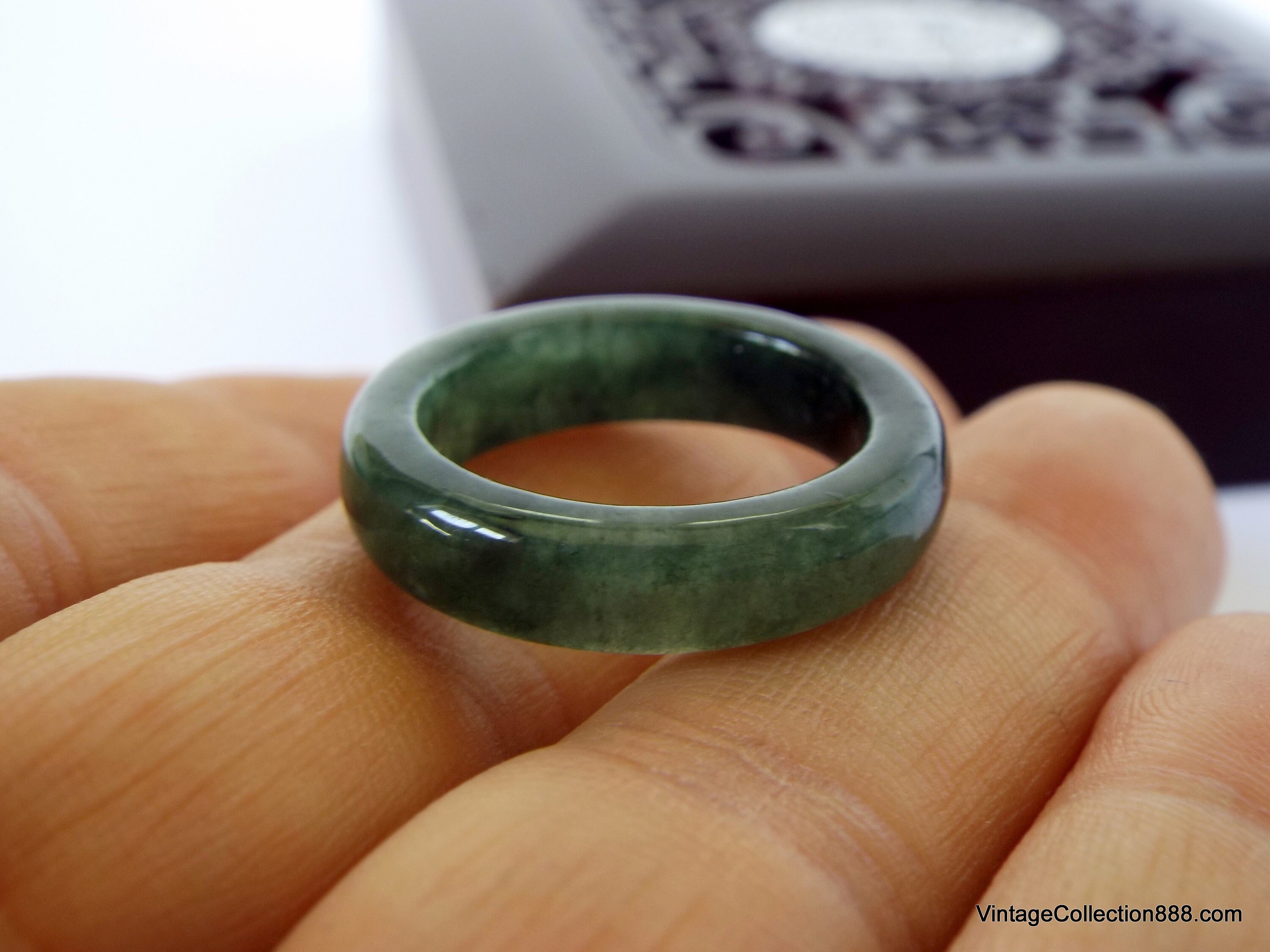 Natural Green Jade Rings US 6.75 or 7.75 dark Green Jadeite Etsy