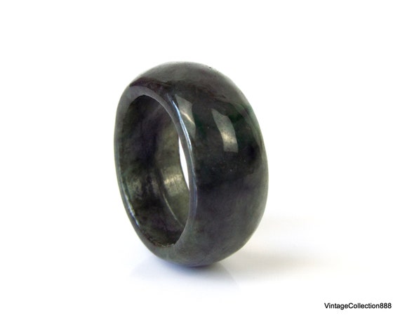 Natural Dark Green Jadeite Jade Ring US 10.25 -20… - image 7