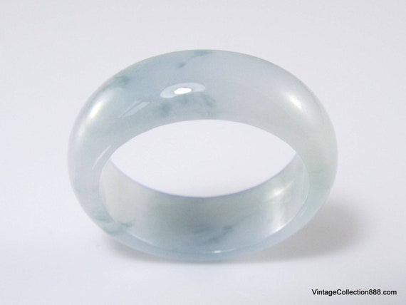 Free shipping-Handmade natural white Flower jade ring Charm jade ring\uff08adjustable size\uff09