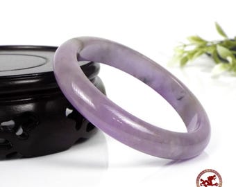 58 mm ラベンダーパープル オールラウンド彫刻インペリアルビルマ翡翠